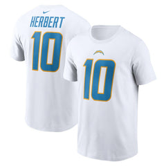 Justin Herbert  Player Name & Number T-Shirt - Los Angeles Chargers T-shirts