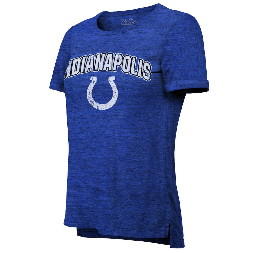 Majestic Threads Women's Indiana Nights Alternate Tri-Blend Boyfriend T-Shirt - Indianapolis Colts T-shirts