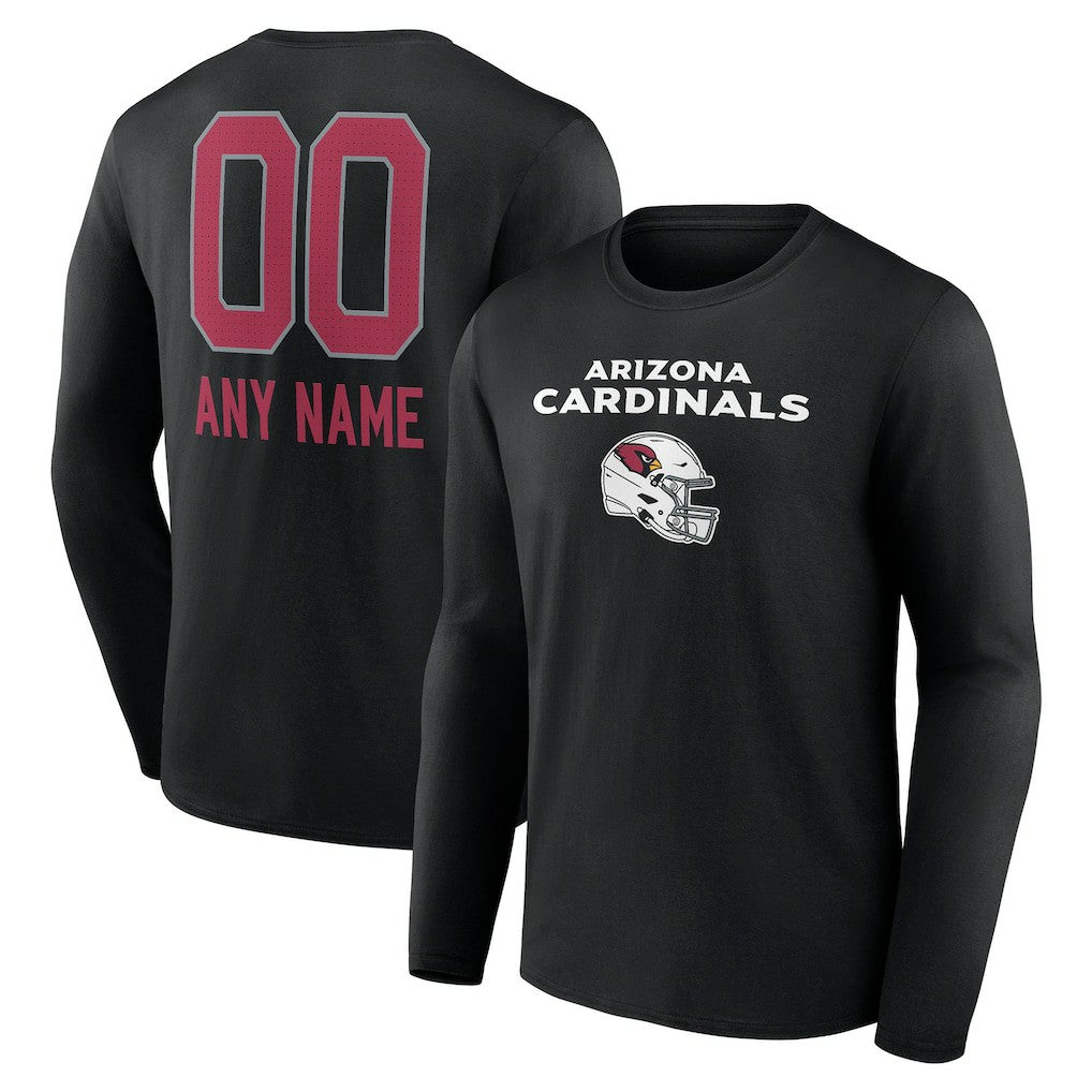 Personalized Name & Number Team Wordmark Long Sleeve T-Shirt - Arizona Cardinals T-shirts