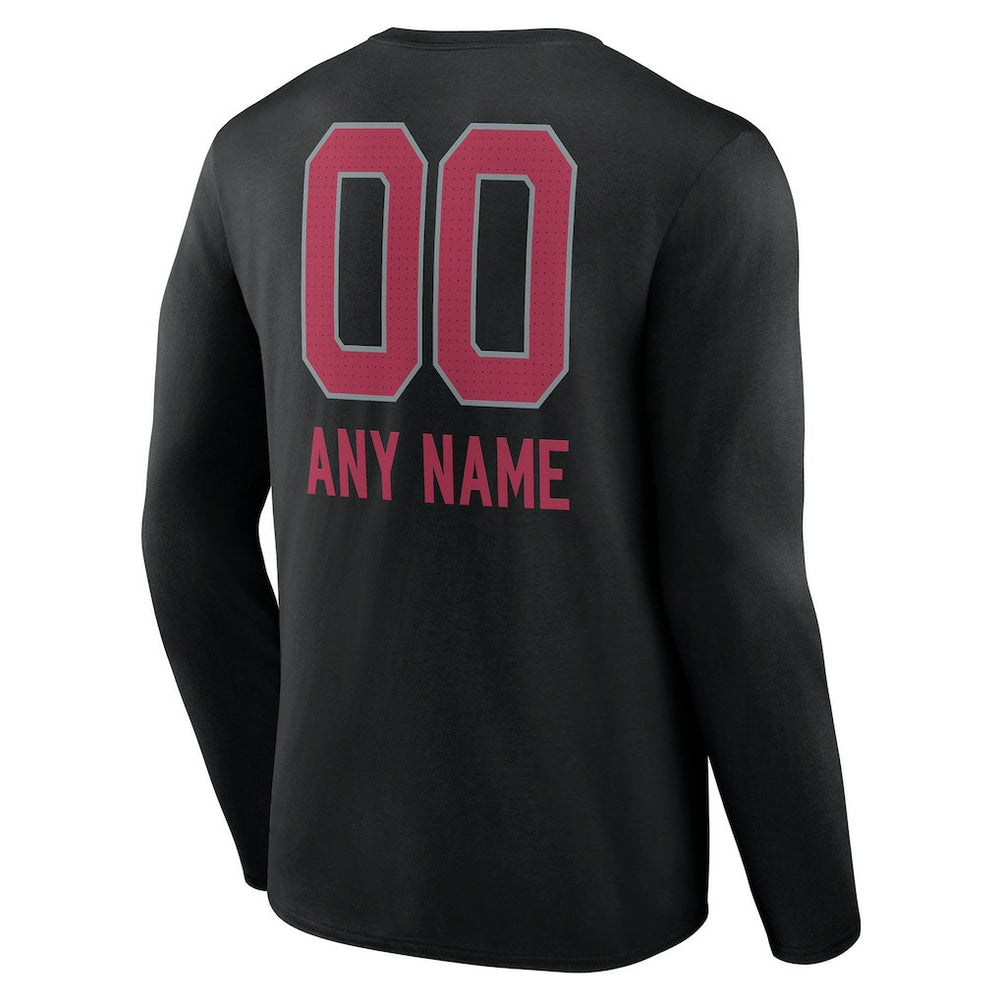 Personalized Name & Number Team Wordmark Long Sleeve T-Shirt - Arizona Cardinals T-shirts