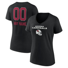 Women's Personalized Name & Number Team Wordmark V-Neck T-Shirt - Arizona Cardinals T-shirts