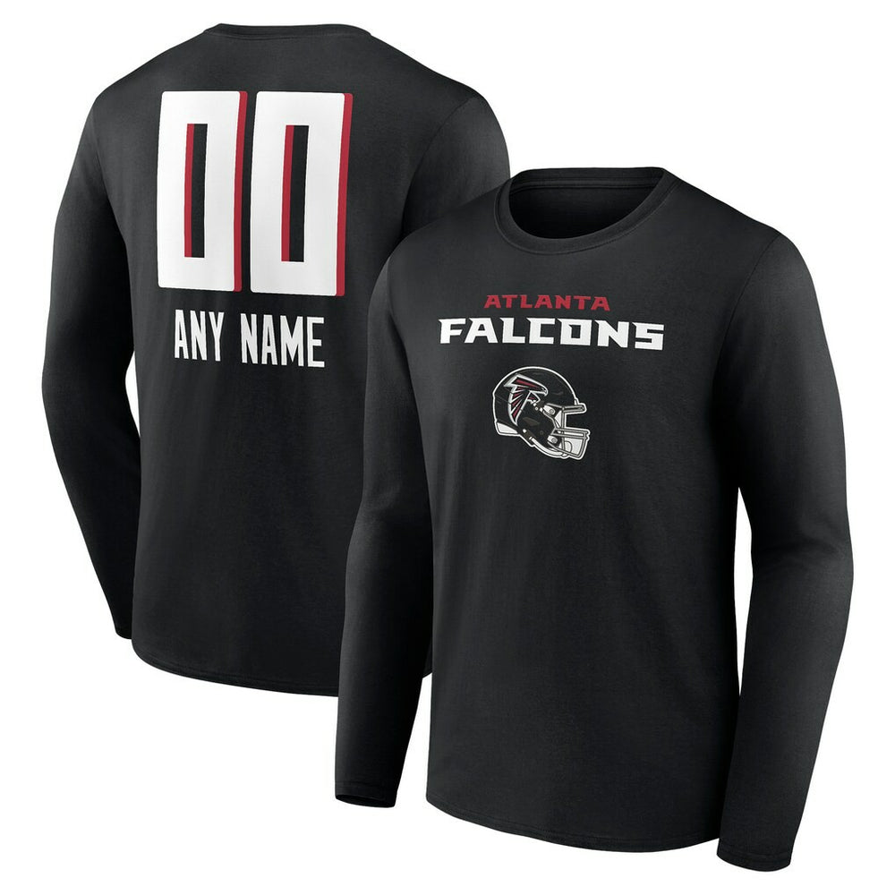 Personalized Name & Number Team Wordmark Long Sleeve T-Shirt - Atlanta Falcons T-shirts
