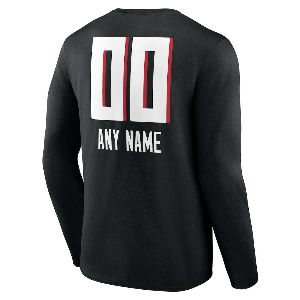 Personalized Name & Number Team Wordmark Long Sleeve T-Shirt - Atlanta Falcons T-shirts