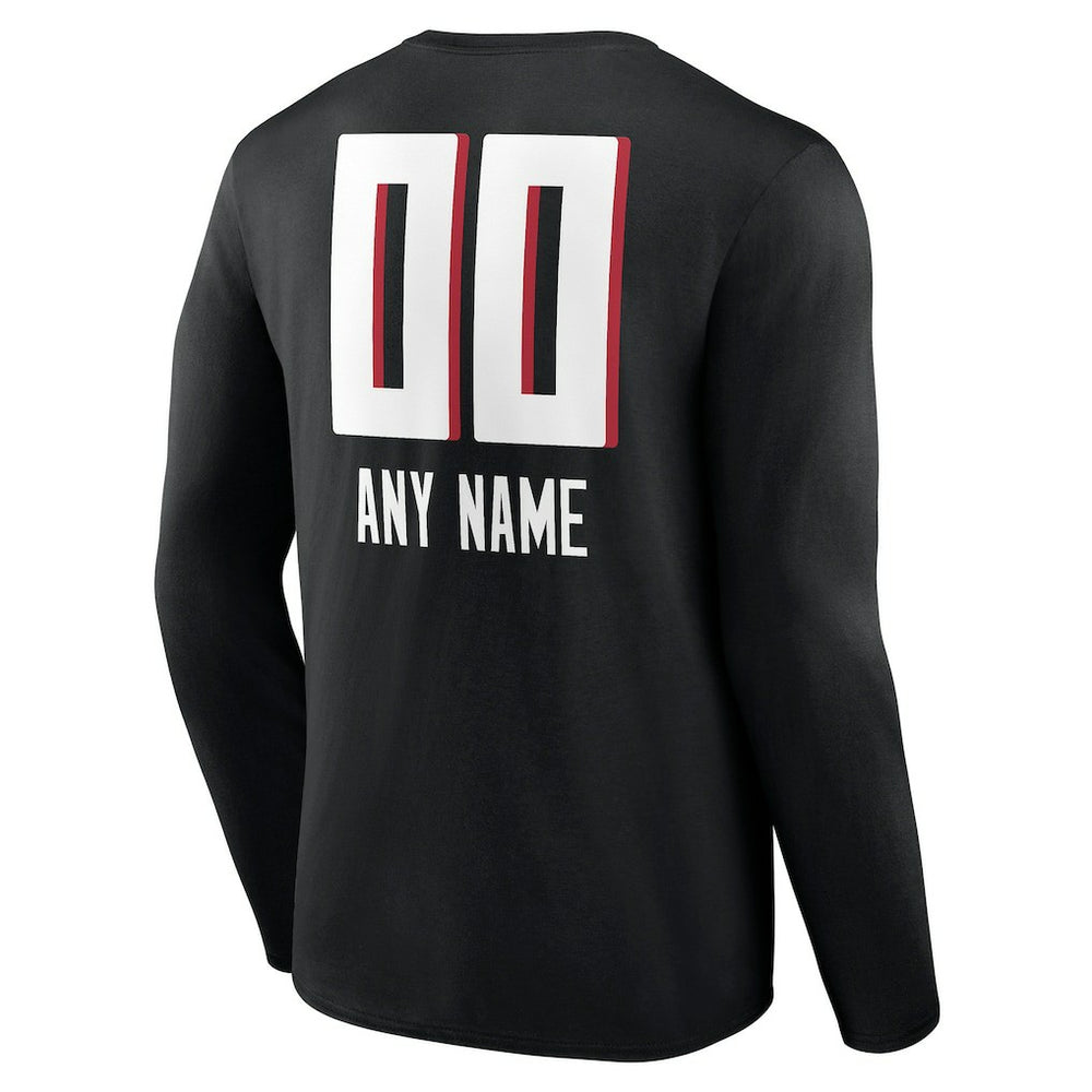 Personalized Name & Number Team Wordmark Long Sleeve T-Shirt - Atlanta Falcons T-shirts