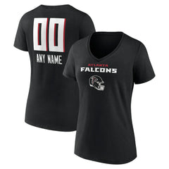 Women's Personalized Name & Number Team Wordmark V-Neck T-Shirt - Atlanta Falcons T-shirts