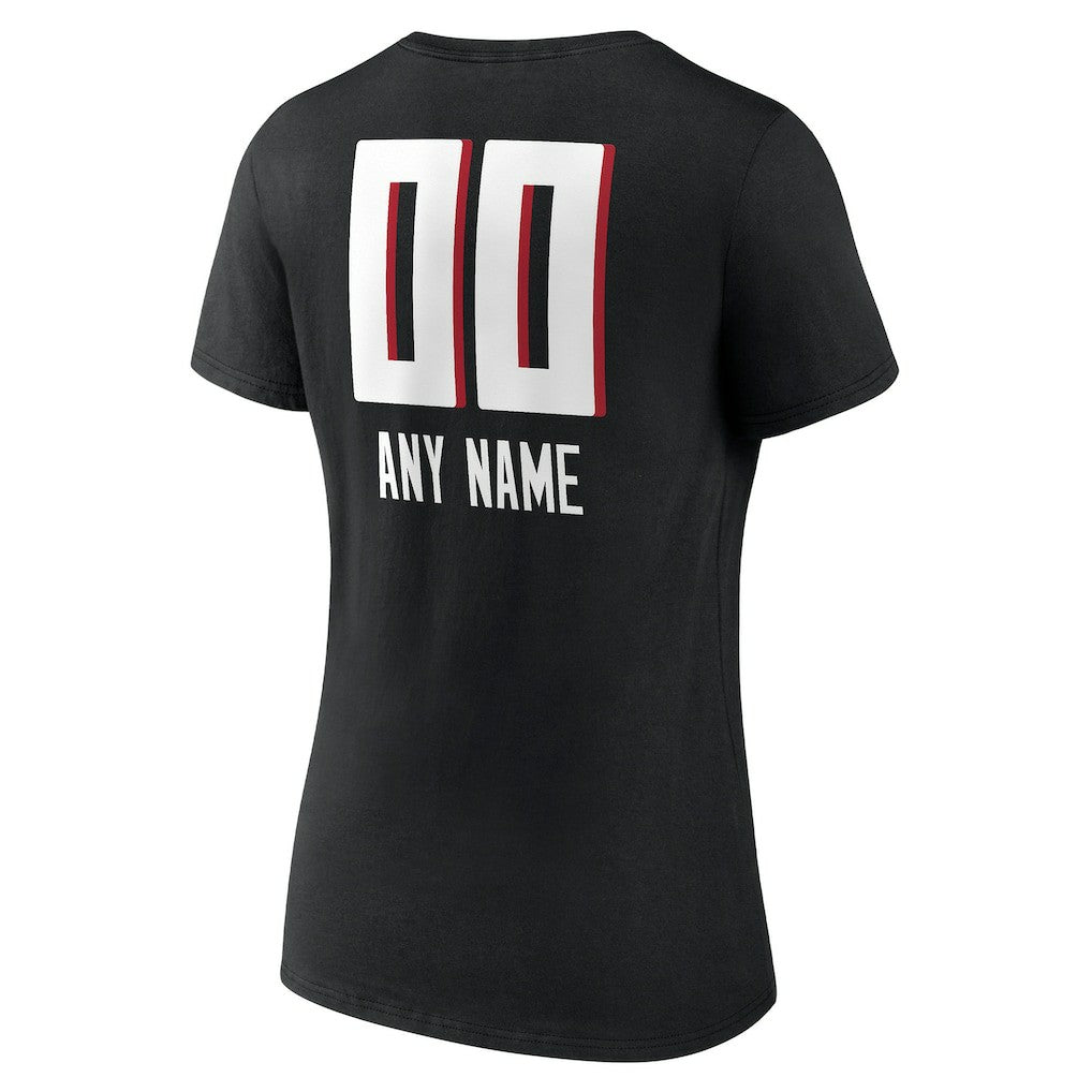 Women's Personalized Name & Number Team Wordmark V-Neck T-Shirt - Atlanta Falcons T-shirts