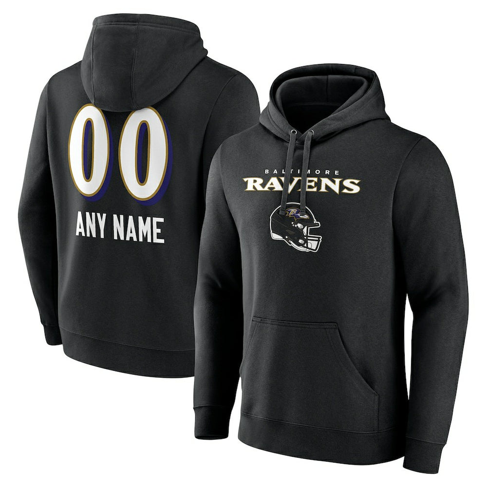 Personalized Name & Number Team Wordmark Pullover Hoodie - Baltimore Ravens Hoodies