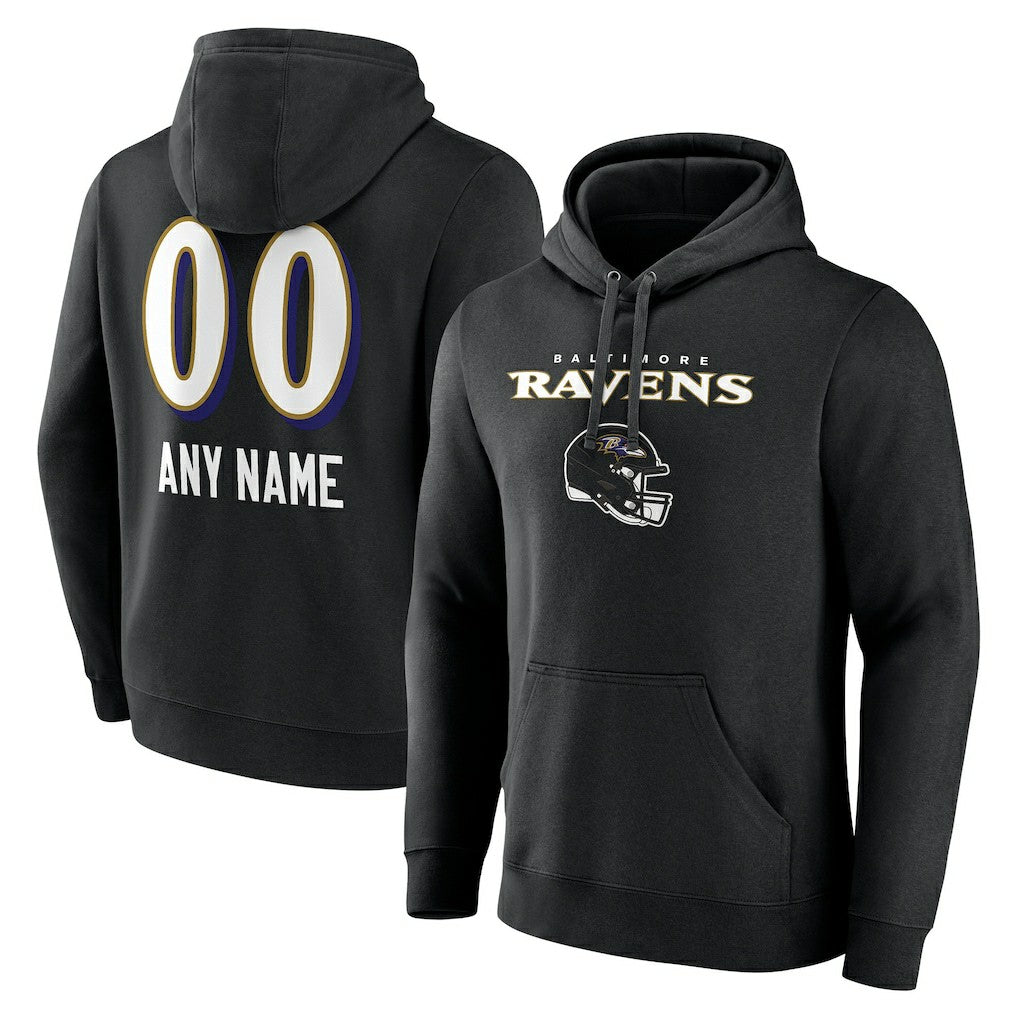 Personalized Name & Number Team Wordmark Pullover Hoodie - Baltimore Ravens Hoodies