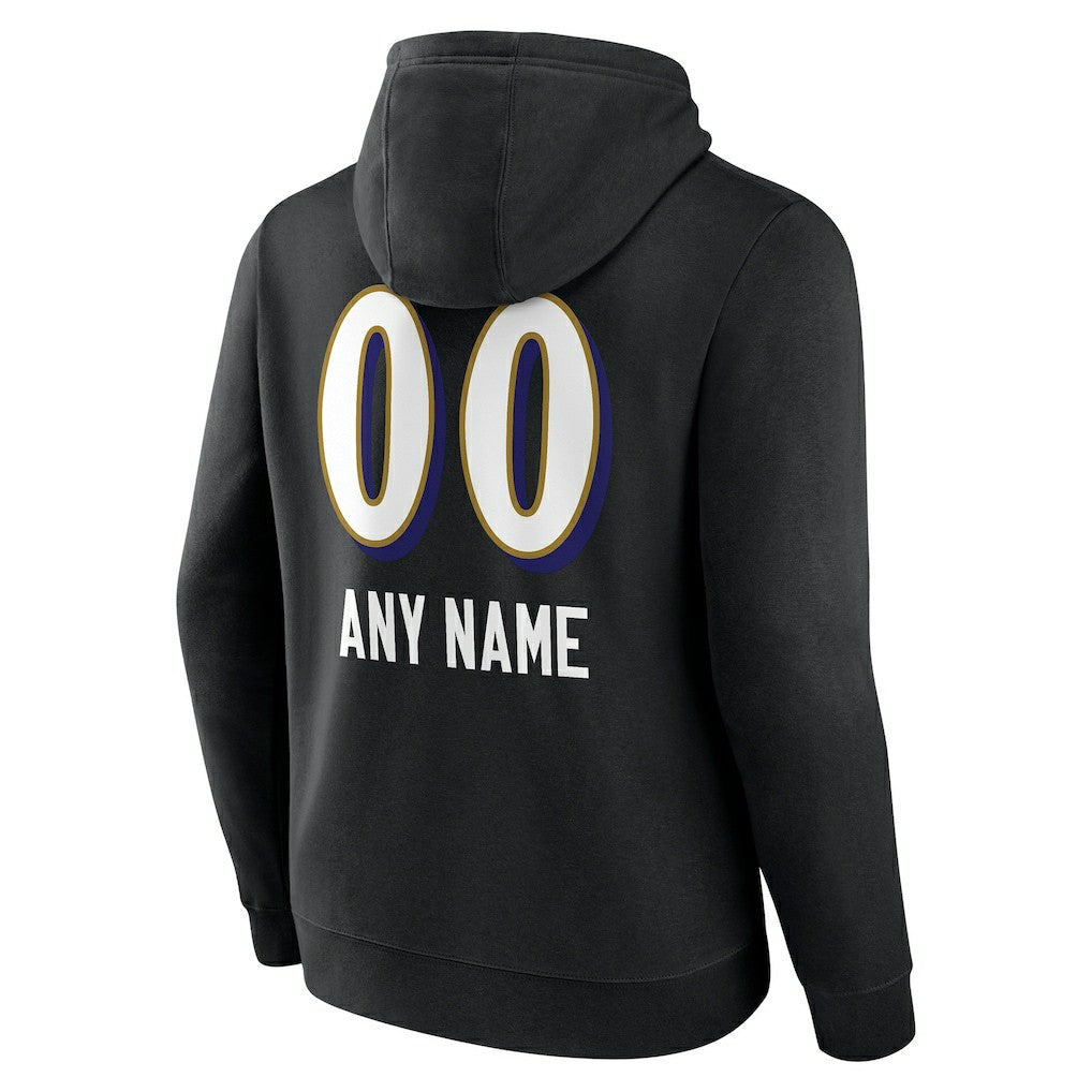 Personalized Name & Number Team Wordmark Pullover Hoodie - Baltimore Ravens Hoodies