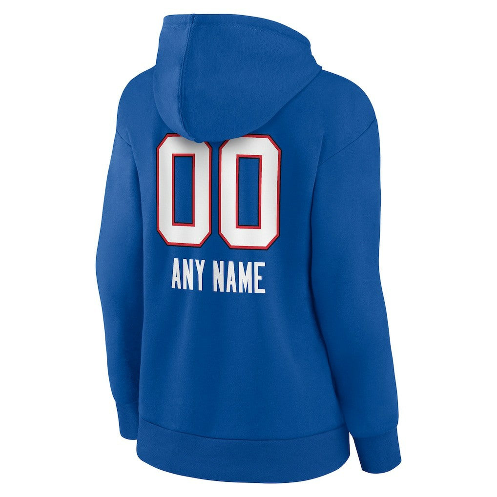 Women's Personalized Name & Number Team Wordmark Pullover Hoodie - Buffalo Bills Hoodies