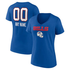 Women's Personalized Name & Number Team Wordmark V-Neck T-Shirt - Buffalo Bills T-shirts