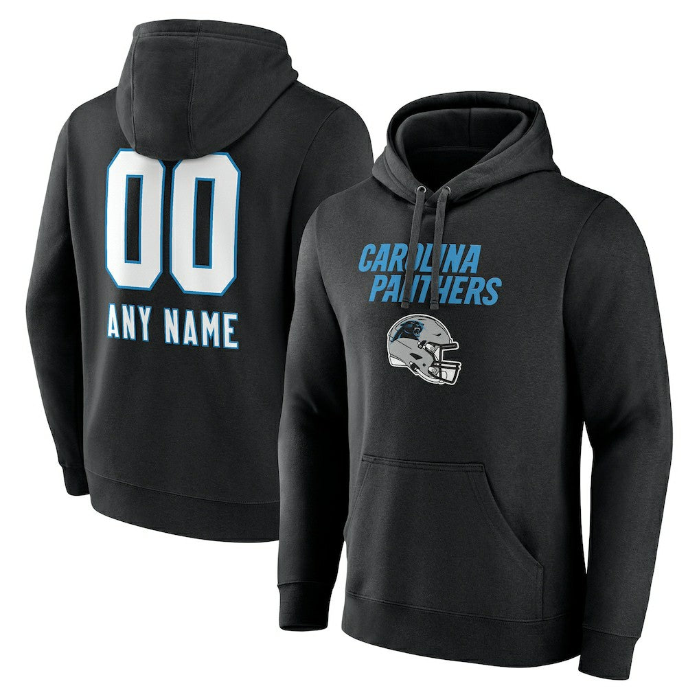 Personalized Name & Number Team Wordmark Pullover Hoodie - Carolina Panthers Hoodies