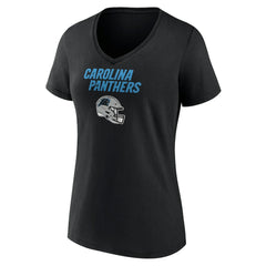 Women's Personalized Name & Number Team Wordmark V-Neck T-Shirt - Carolina Panthers T-shirts