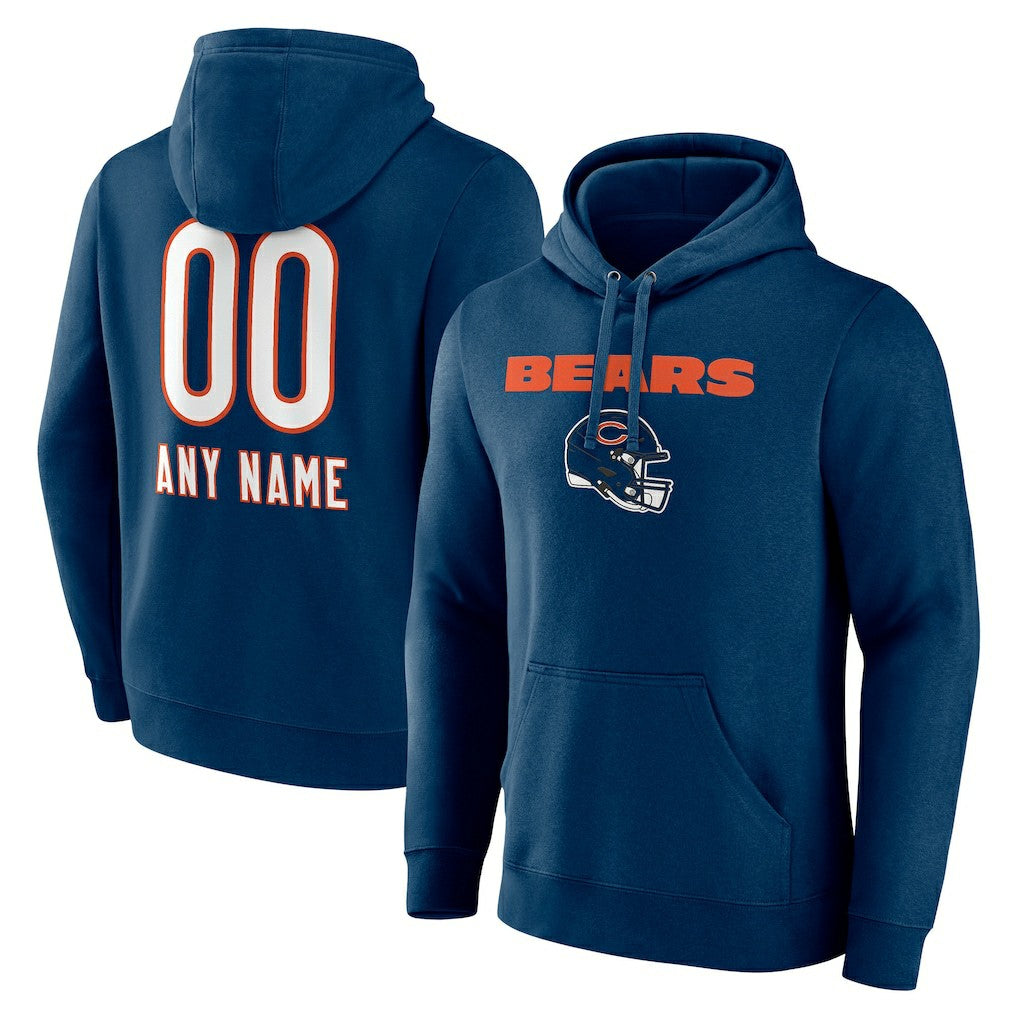 Personalized Name & Number Team Wordmark Pullover Hoodie - Chicago Bears Hoodies