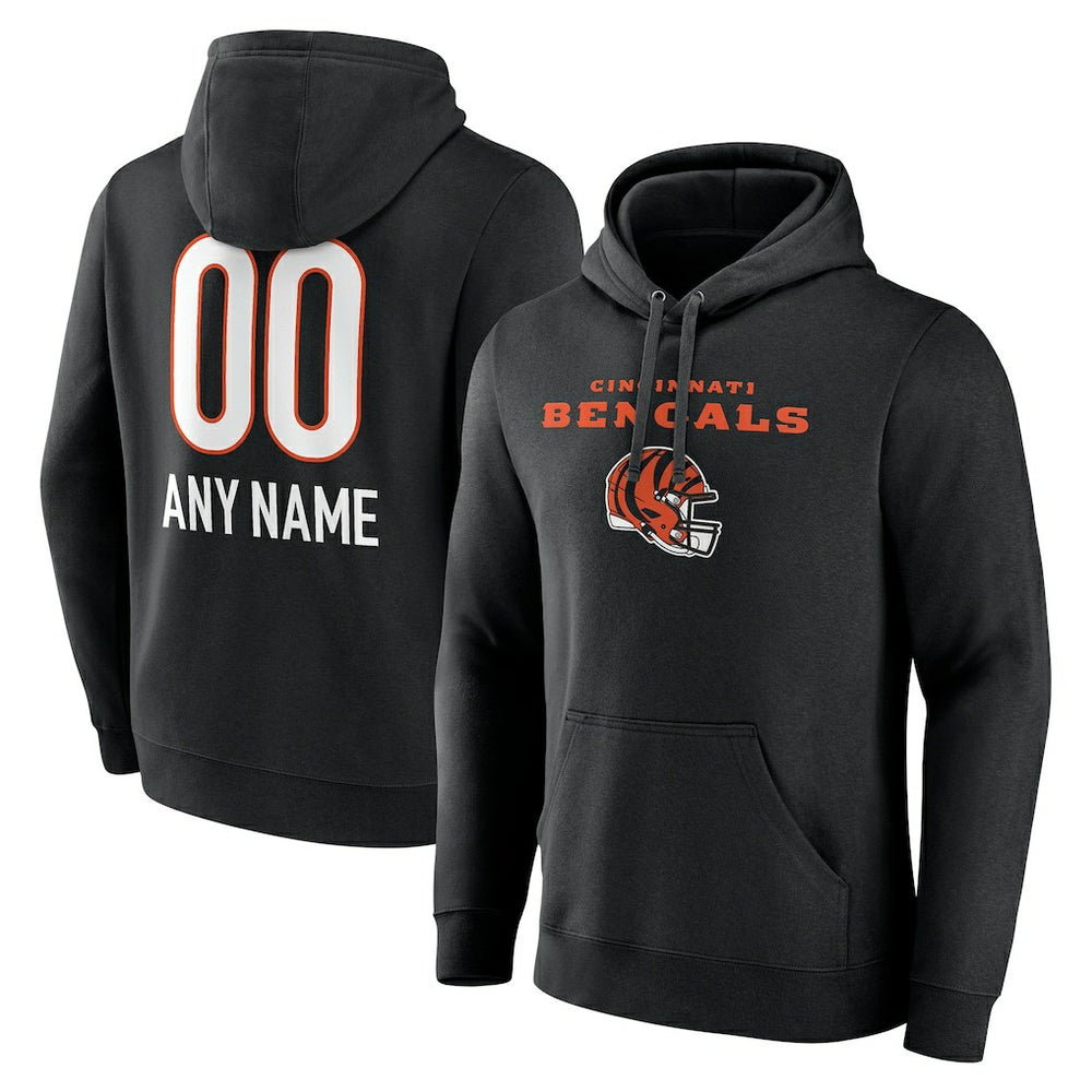 Personalized Name & Number Team Wordmark Pullover Hoodie - Cincinnati Bengals Hoodies