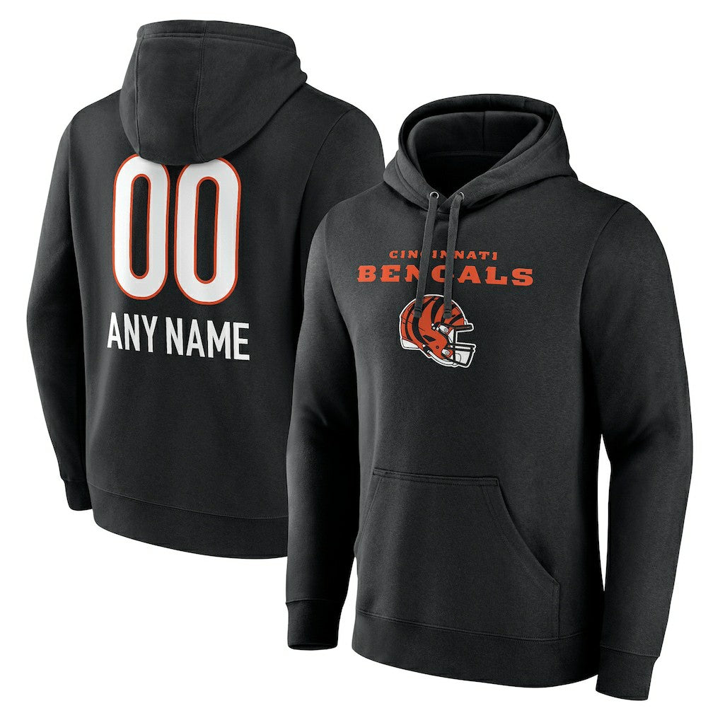 Personalized Name & Number Team Wordmark Pullover Hoodie - Cincinnati Bengals Hoodies