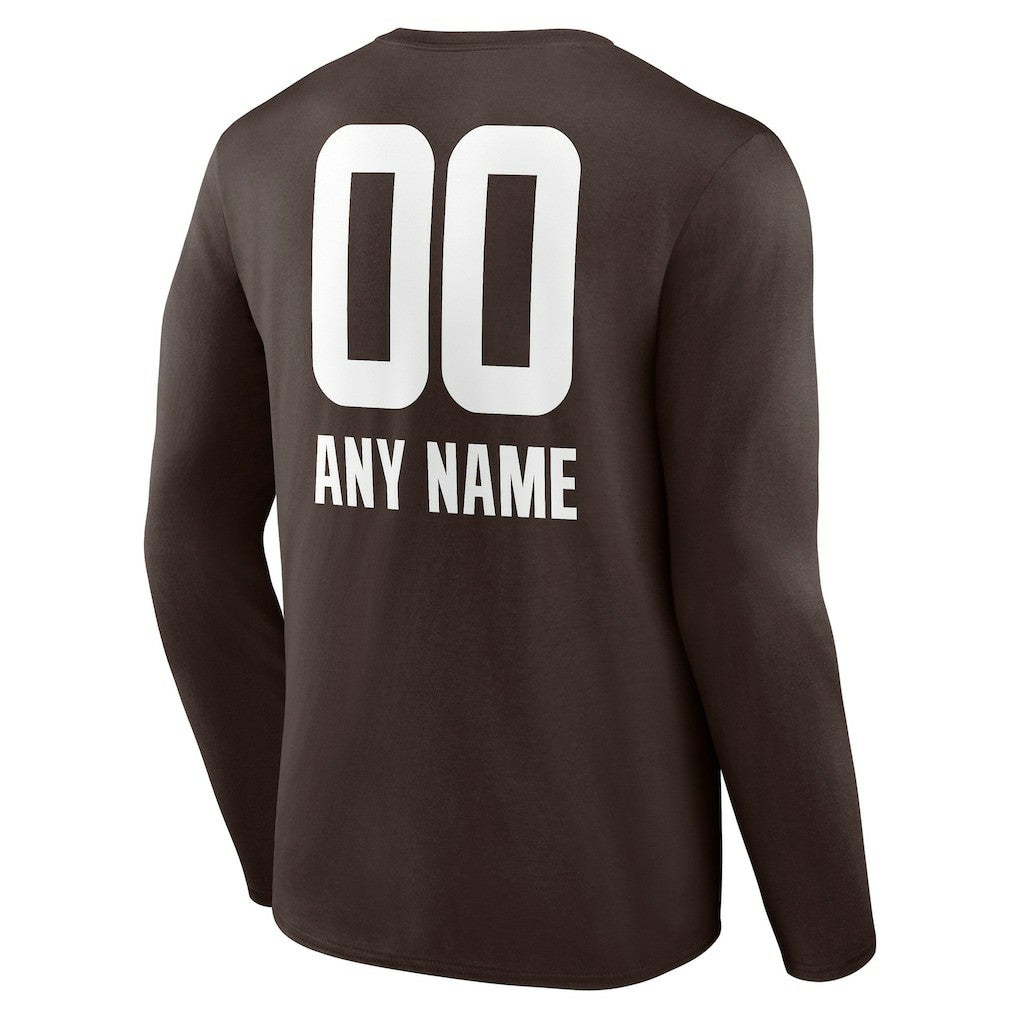 Personalized Name & Number Team Wordmark Long Sleeve T-Shirt - Cleveland Browns T-shirts