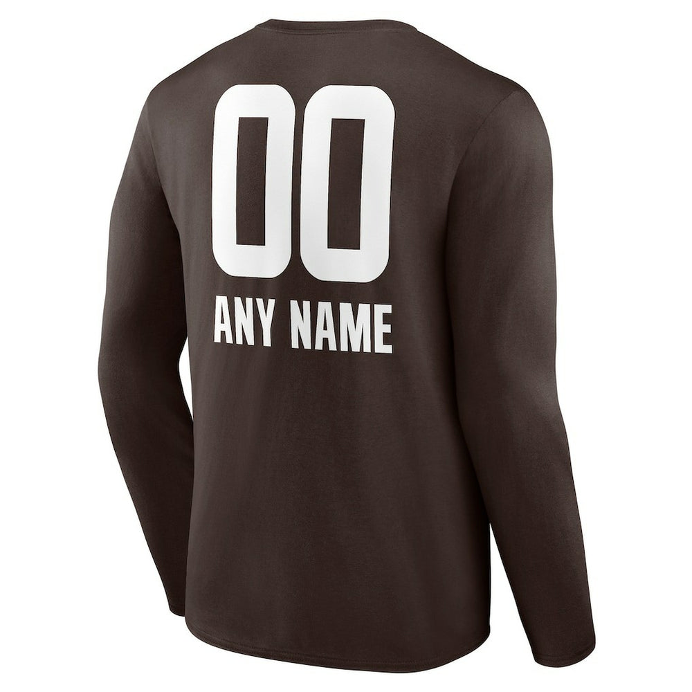 Personalized Name & Number Team Wordmark Long Sleeve T-Shirt - Cleveland Browns T-shirts
