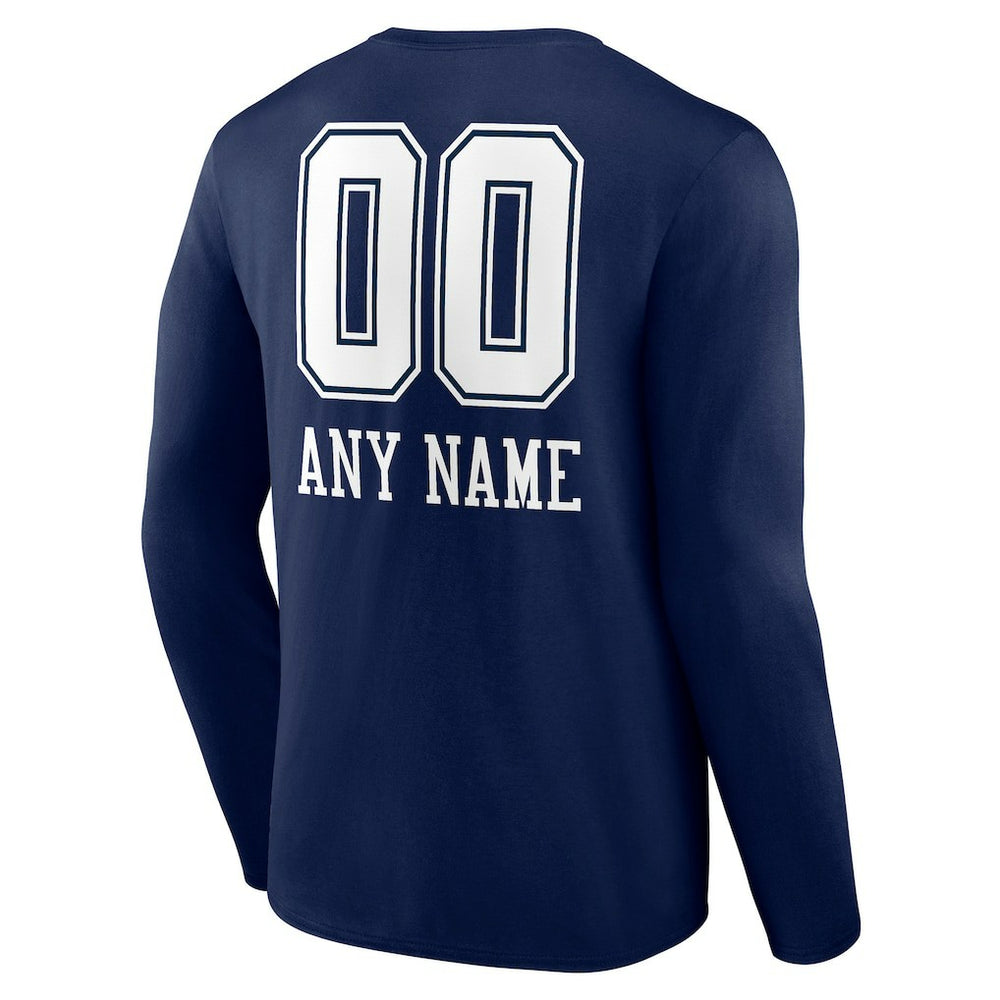 Personalized Name & Number Team Wordmark Long Sleeve T-Shirt - Dallas Cowboys T-shirts