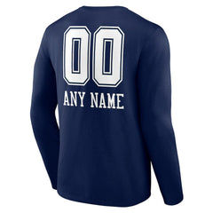 Personalized Name & Number Team Wordmark Long Sleeve T-Shirt - Dallas Cowboys T-shirts