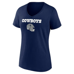 Women's Personalized Name & Number Team Wordmark V-Neck T-Shirt - Dallas Cowboys T-shirts