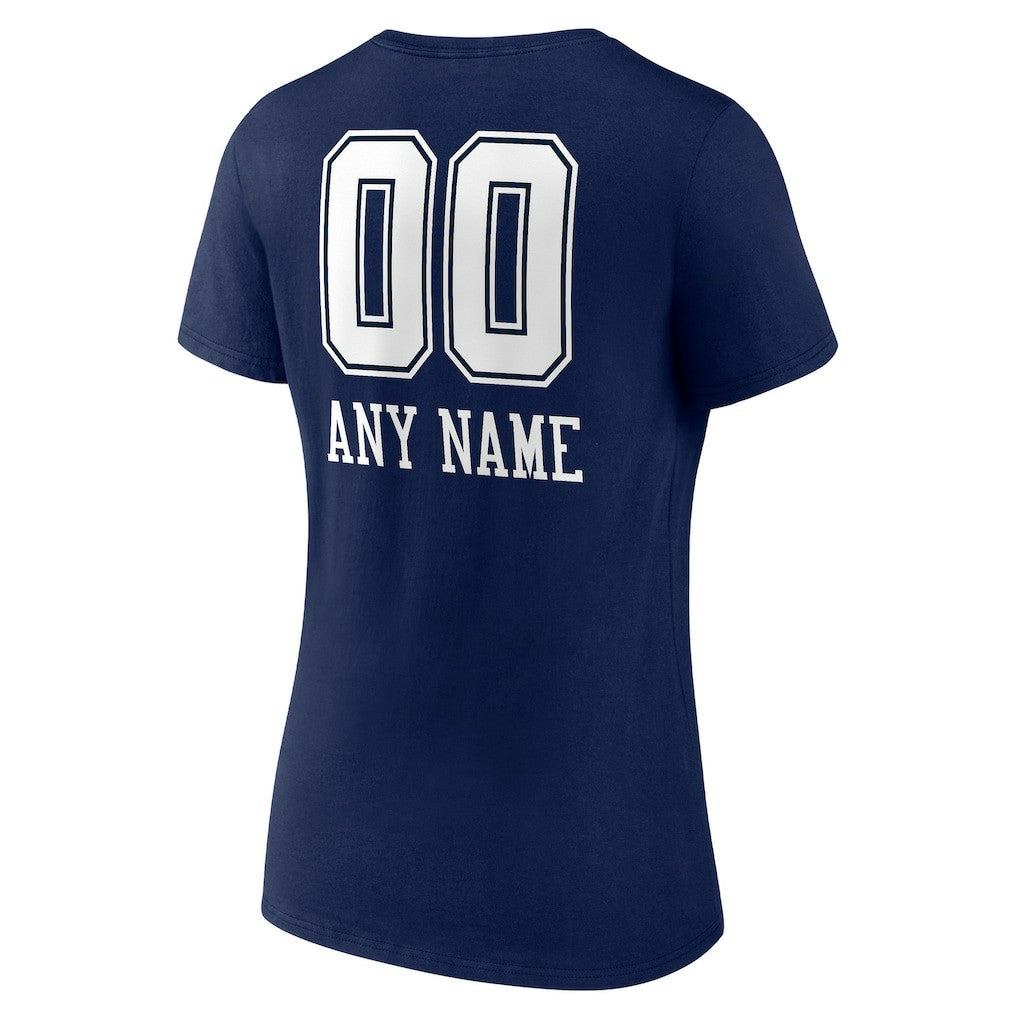 Women's Personalized Name & Number Team Wordmark V-Neck T-Shirt - Dallas Cowboys T-shirts