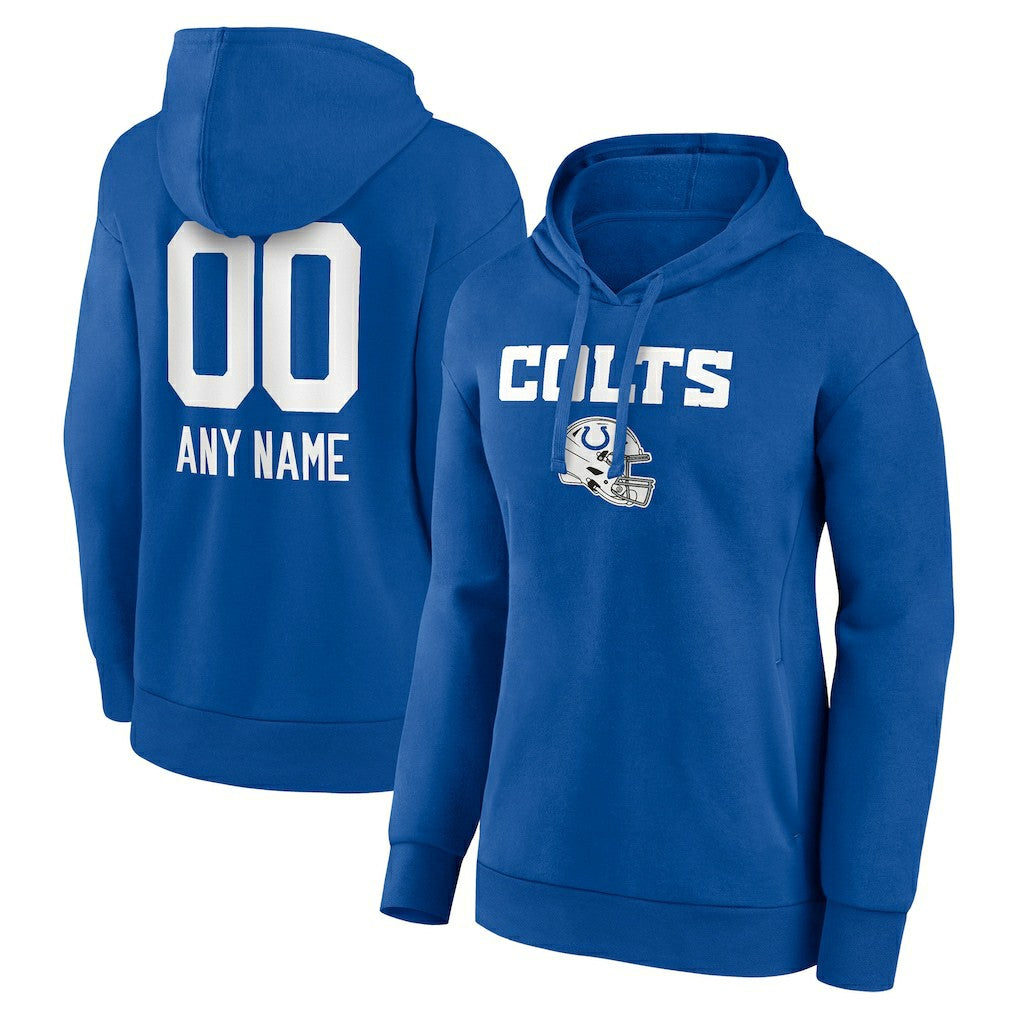 Women's Personalized Name & Number Team Wordmark Pullover Hoodie - Indianapolis Colts Hoodies