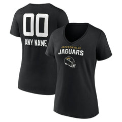 Women's Personalized Name & Number Team Wordmark V-Neck T-Shirt - Jacksonville Jaguars T-shirts