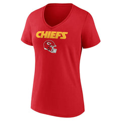 Women's Personalized Name & Number Team Wordmark V-Neck T-Shirt - Kansas City Chiefs T-shirts