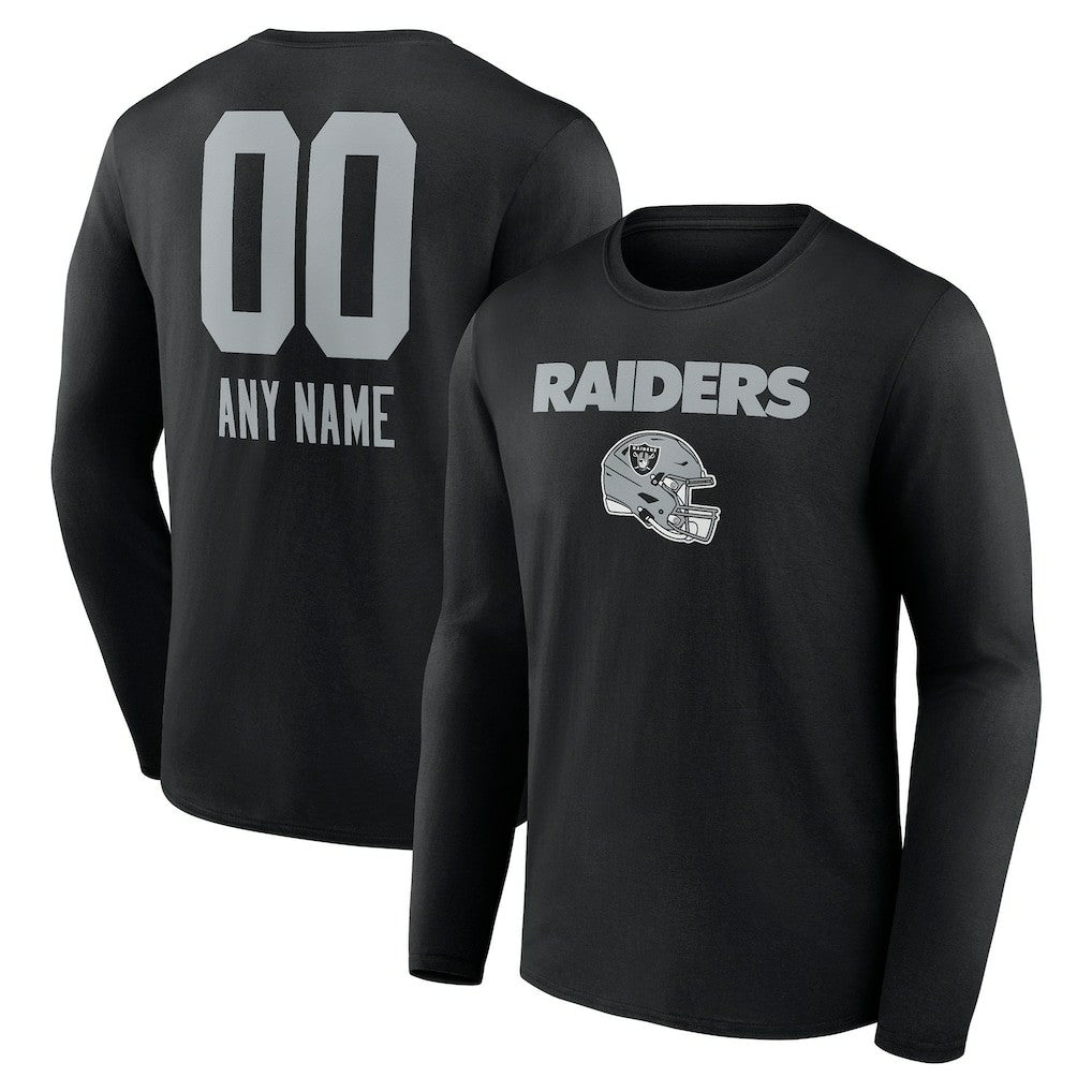 Personalized Name & Number Team Wordmark Long Sleeve T-Shirt - Las Vegas Raiders T-shirts
