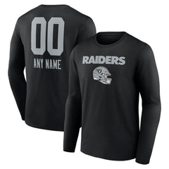 Personalized Name & Number Team Wordmark Long Sleeve T-Shirt - Las Vegas Raiders T-shirts