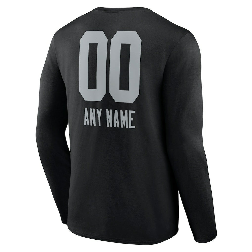 Personalized Name & Number Team Wordmark Long Sleeve T-Shirt - Las Vegas Raiders T-shirts