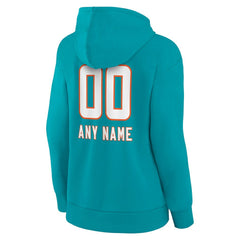 Women's Personalized Name & Number Team Wordmark Pullover Hoodie - Miami Dolphins Hoodies