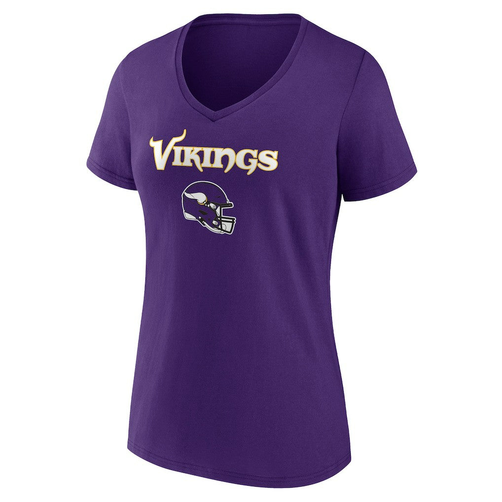 Women's Personalized Name & Number Team Wordmark V-Neck T-Shirt - Minnesota Vikings T-shirts