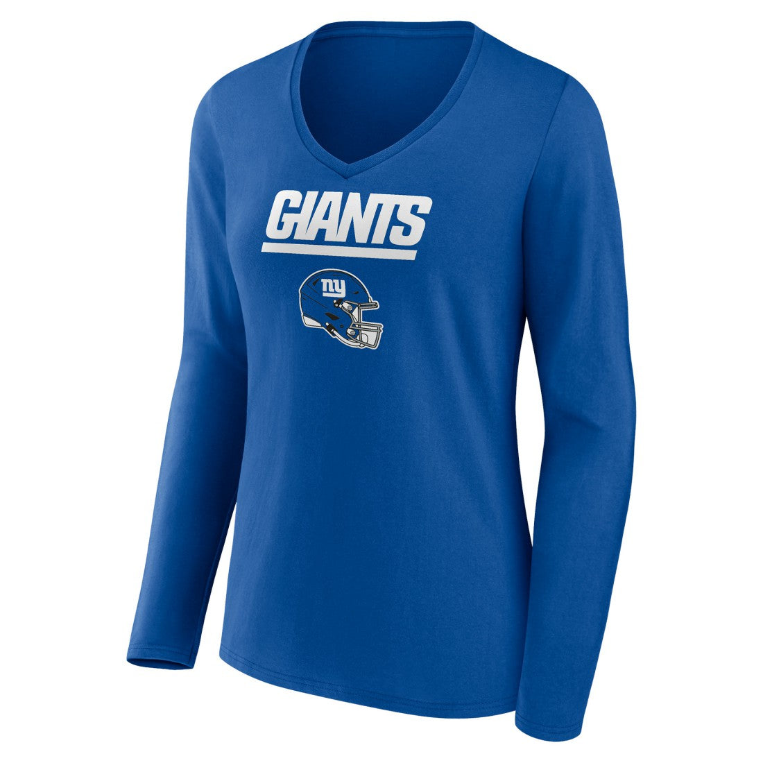 Women's Personalized Name & Number Team Wordmark Long Sleeve V-Neck T-Shirt - New York Giants T-shirts