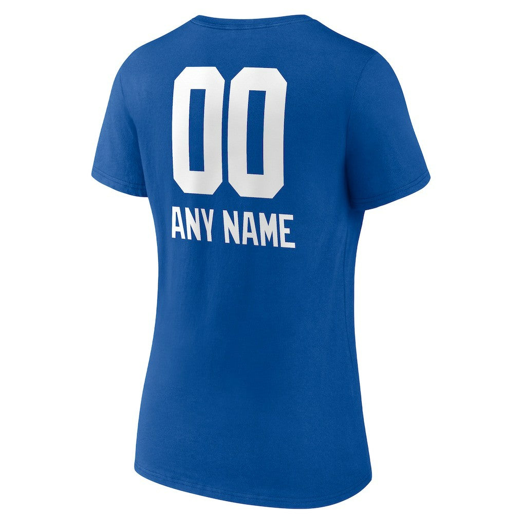 Women's Personalized Name & Number Team Wordmark V-Neck T-Shirt - New York Giants T-shirts
