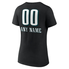 Women's Personalized Name & Number Team Wordmark V-Neck T-Shirt - Philadelphia Eagles T-shirts