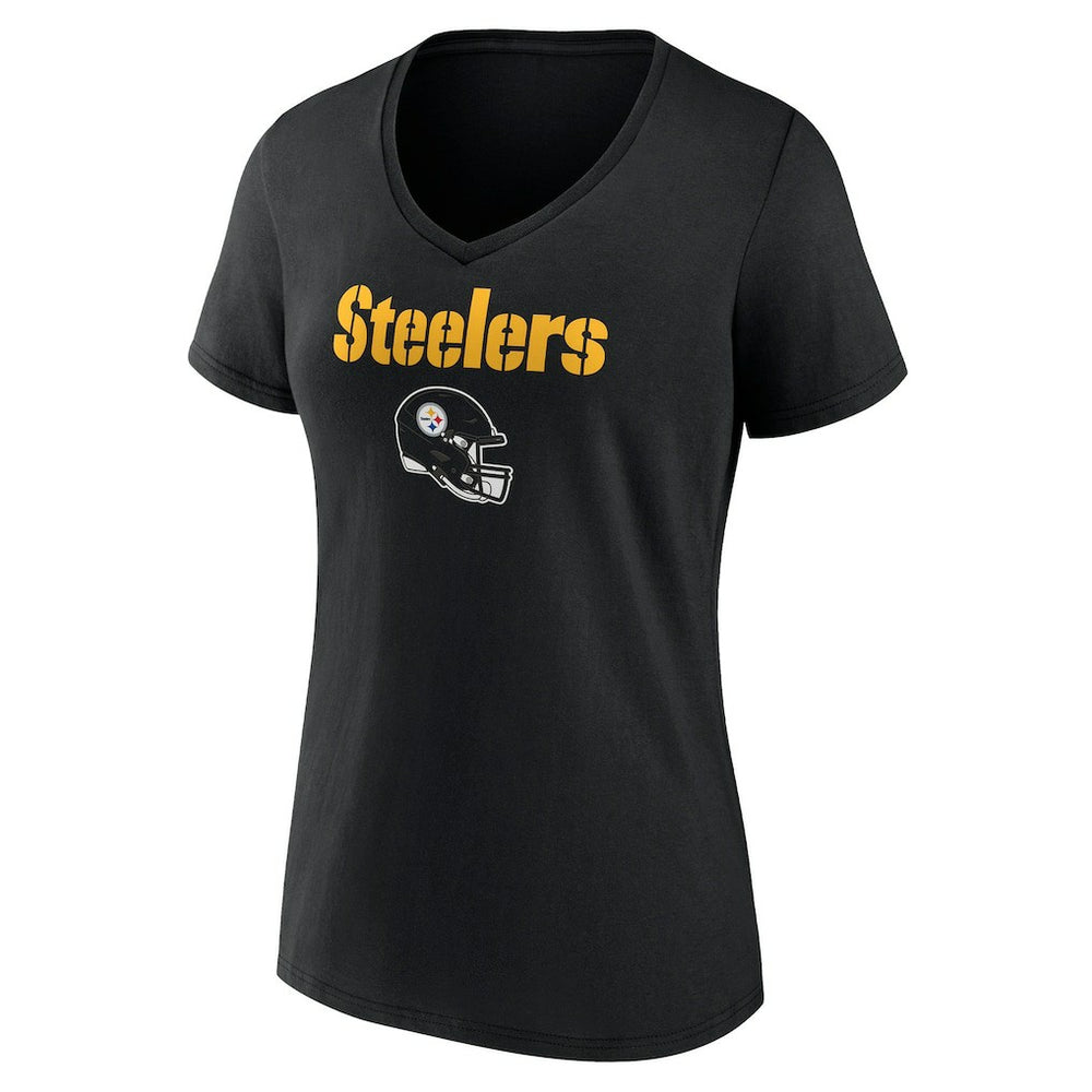 Women's Personalized Name & Number Team Wordmark V-Neck T-Shirt - Pittsburgh Steelers T-shirts