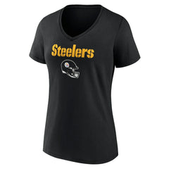 Women's Personalized Name & Number Team Wordmark V-Neck T-Shirt - Pittsburgh Steelers T-shirts