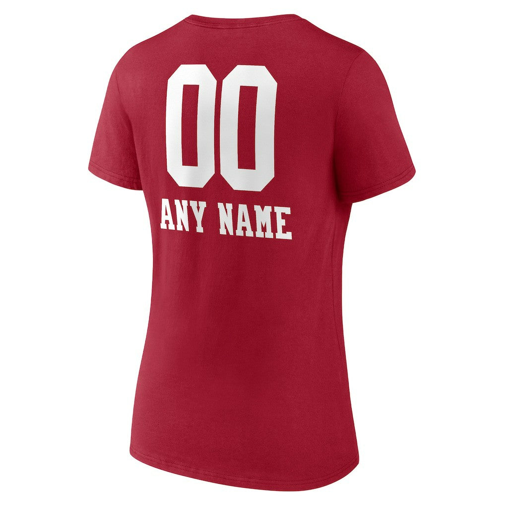 Women's Personalized Name & Number Team Wordmark V-Neck T-Shirt - San Francisco 49ers T-shirts