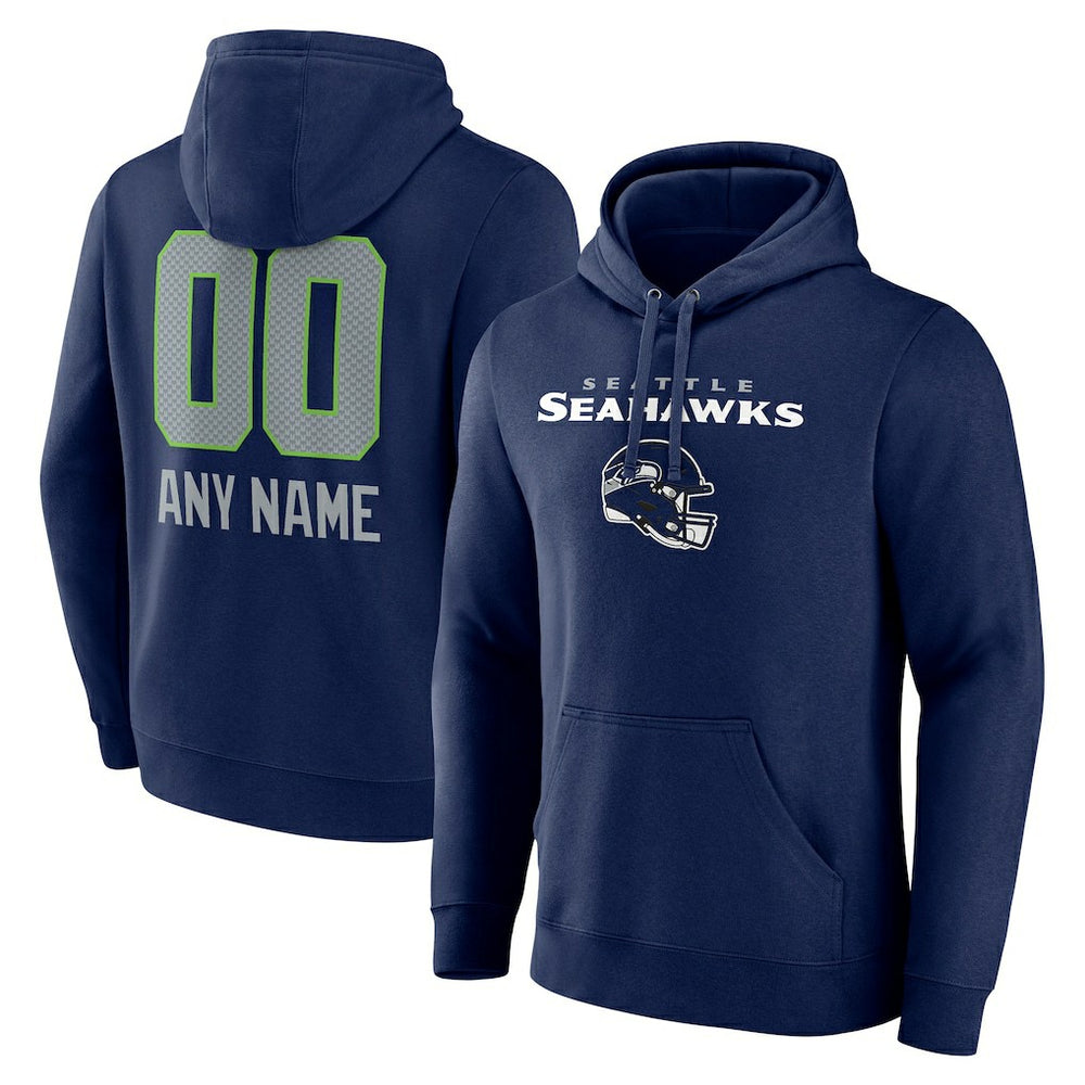 Personalized Name & Number Team Wordmark Pullover Hoodie - Seattle Seahawks Hoodies