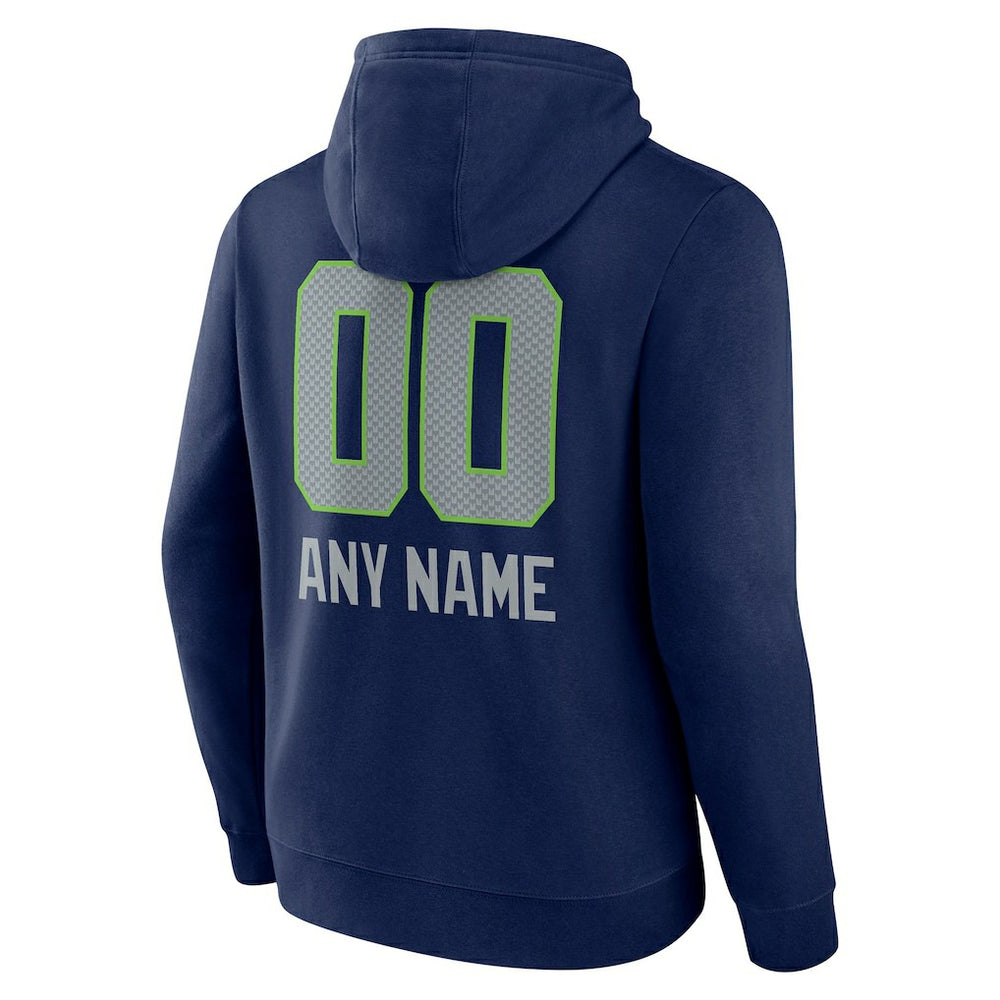 Personalized Name & Number Team Wordmark Pullover Hoodie - Seattle Seahawks Hoodies