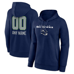Women's Personalized Name & Number Team Wordmark Pullover Hoodie - Seattle Seahawks Hoodies