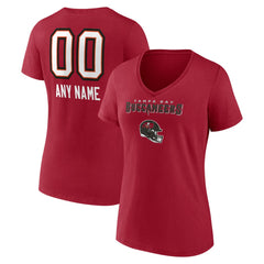 Women's Personalized Name & Number Team Wordmark V-Neck T-Shirt - Tampa Bay Buccaneers T-shirts