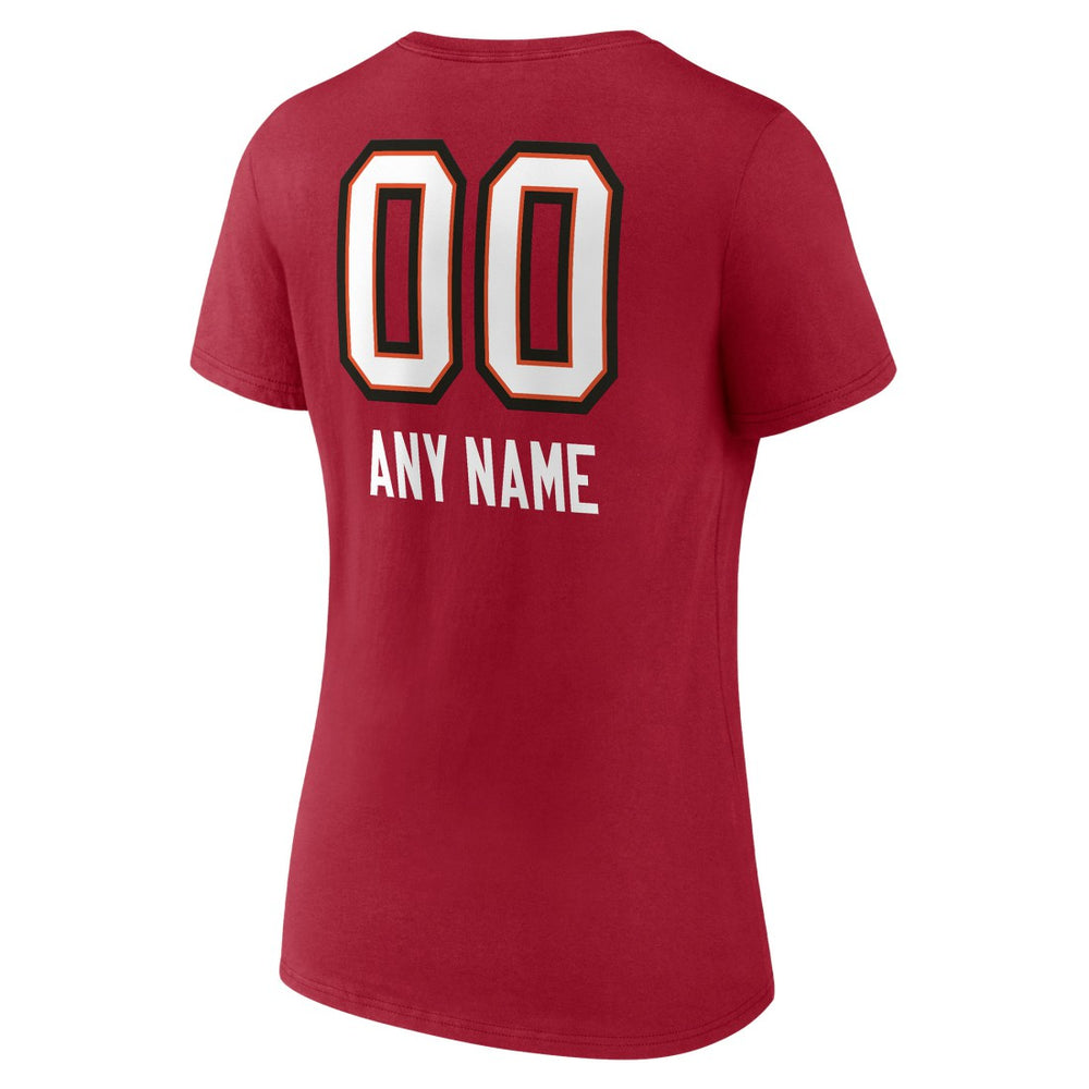 Women's Personalized Name & Number Team Wordmark V-Neck T-Shirt - Tampa Bay Buccaneers T-shirts
