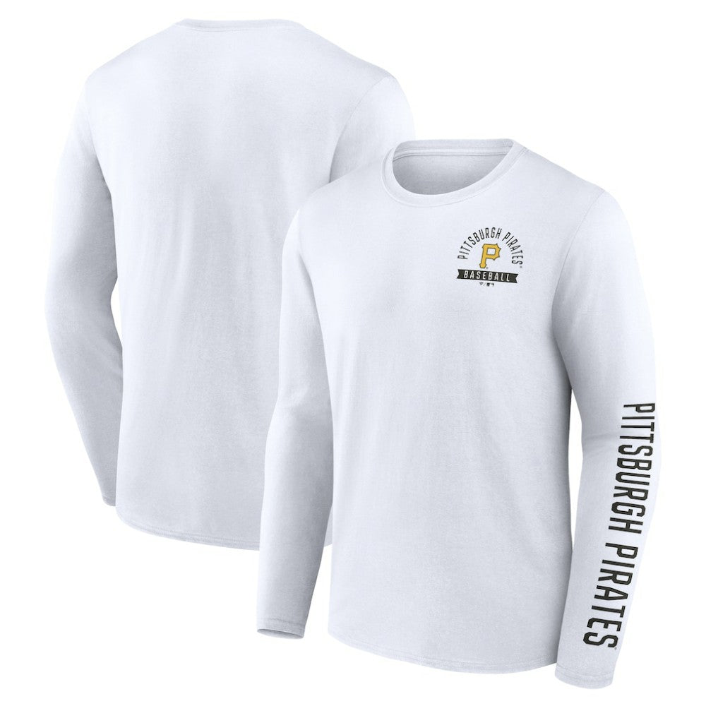 White Pittsburgh Pirates Fanatics Press Box Long Sleeve T-Shirt