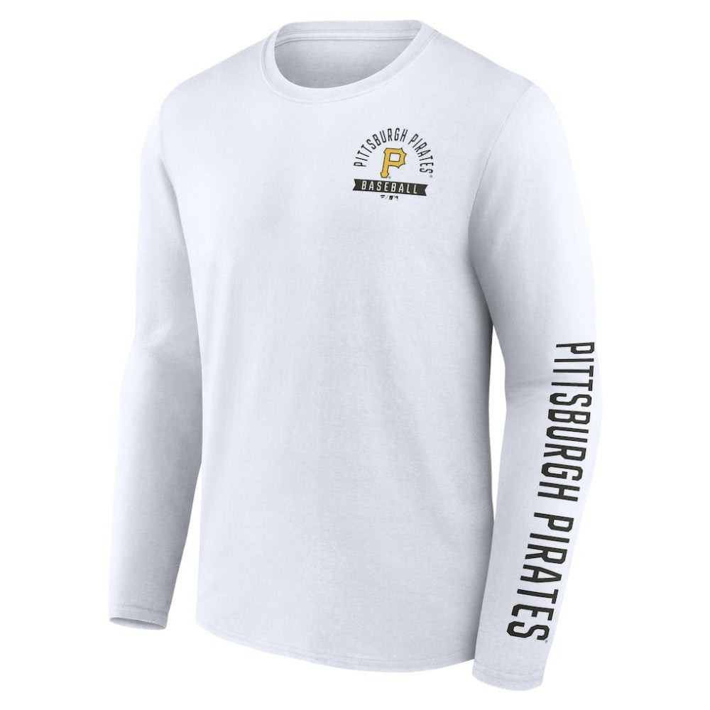 White Pittsburgh Pirates Fanatics Press Box Long Sleeve T-Shirt