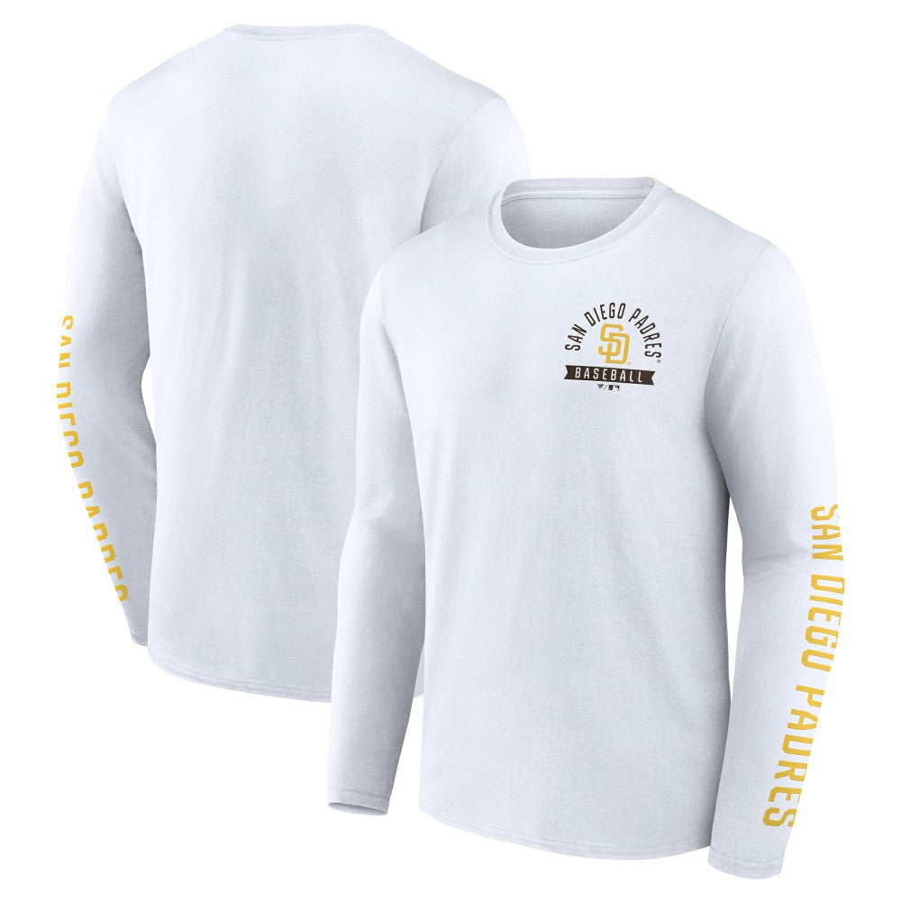White San Diego Padres Fanatics Press Box Long Sleeve T-Shirt