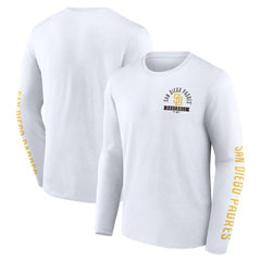 White San Diego Padres Fanatics Press Box Long Sleeve T-Shirt