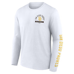 White San Diego Padres Fanatics Press Box Long Sleeve T-Shirt